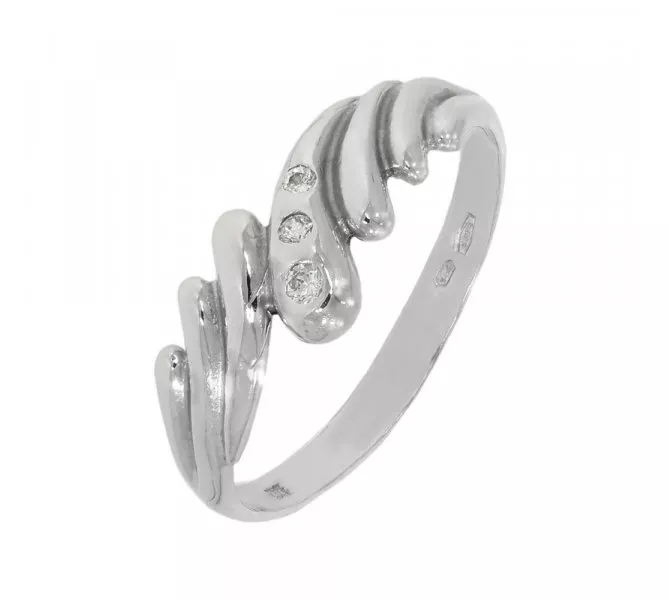 Prsteň z bieleho zlata 2074