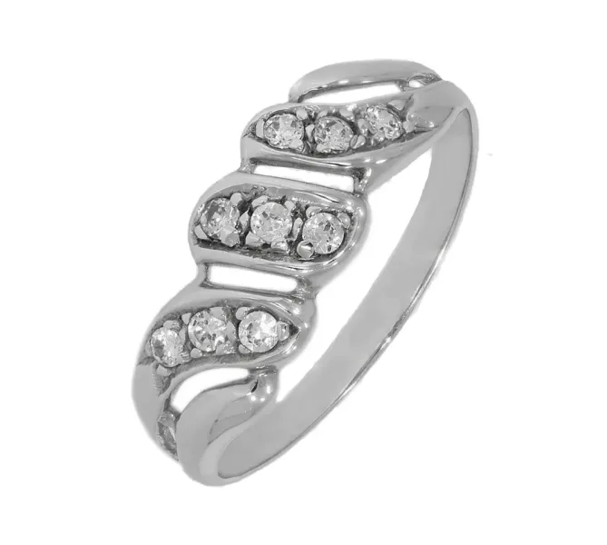 Prsteň z bieleho zlata 490