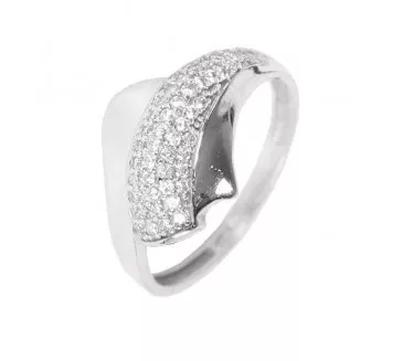 Prsteň z bieleho zlata 1355