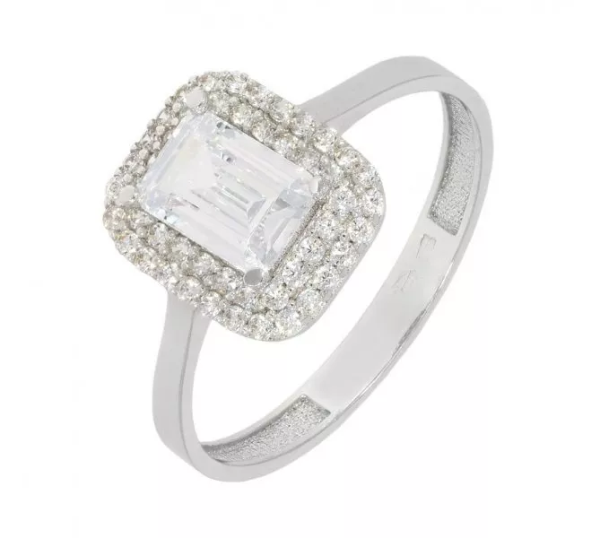 Prsteň z bieleho zlata 2147