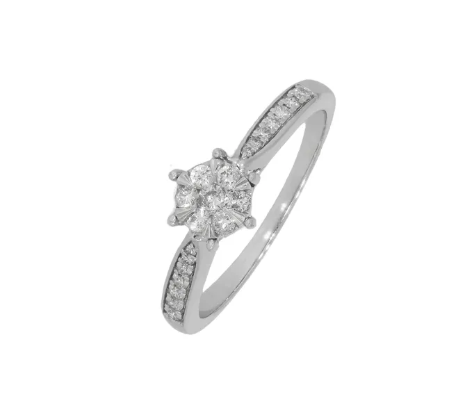 Diamantový prsteň z bieleho zlata 138