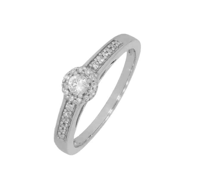 Diamantový prsteň z bieleho zlata 133