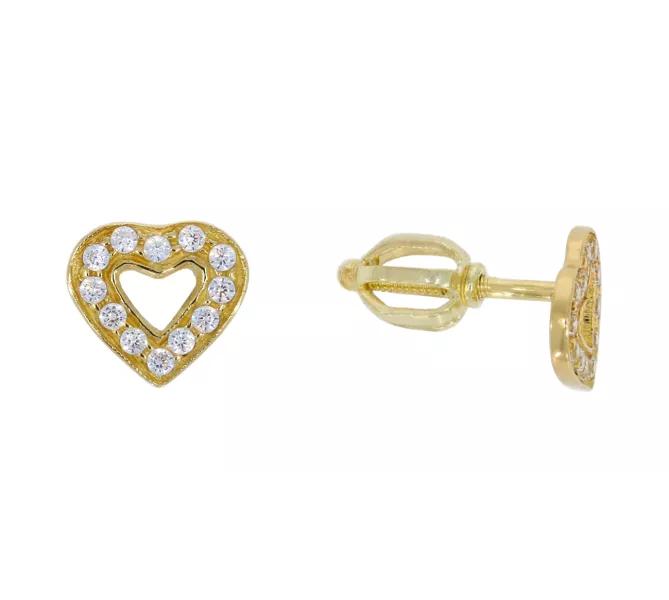 Zlaté náušnice srdiečka 3417