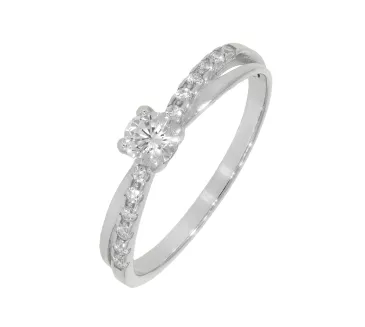 Prsteň z bieleho zlata 2457
