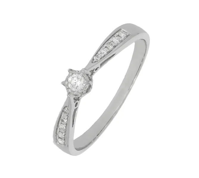 Diamantový prsteň z bieleho zlata 150