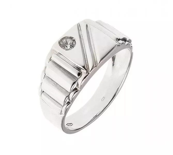 Prsteň z bieleho zlata 476