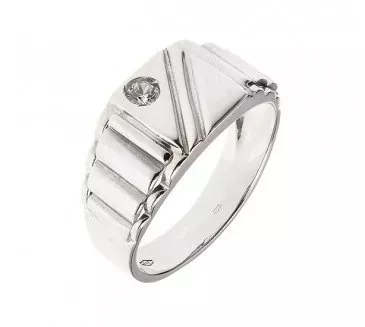 Prsteň z bieleho zlata 476