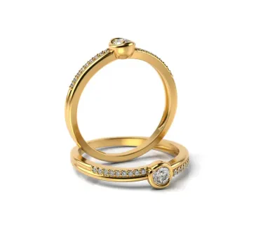 Diamantový zlatý prsteň 096