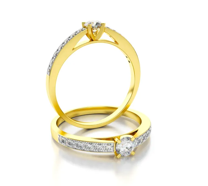 Diamantový zlatý prsteň 097