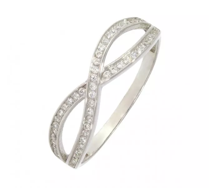 Prstň z bieleho zlata 2295