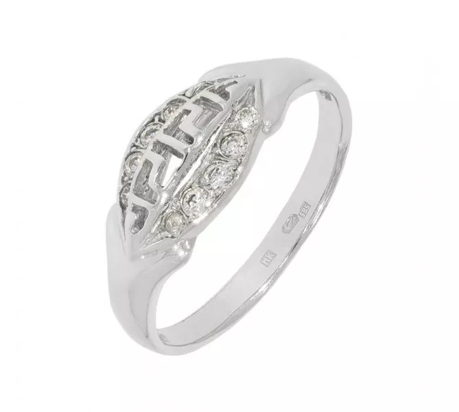 Prsteň z bieleho zlata 2055