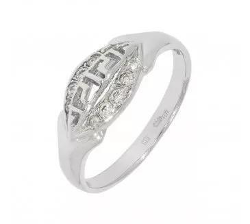 Prsteň z bieleho zlata 2055