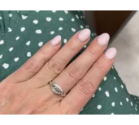 Prsteň z bieleho zlata 2055