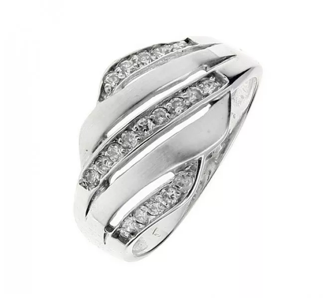 Prsteň z bieleho zlata 141