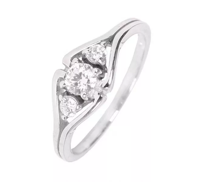 Prsteň z bieleho zlata 1381