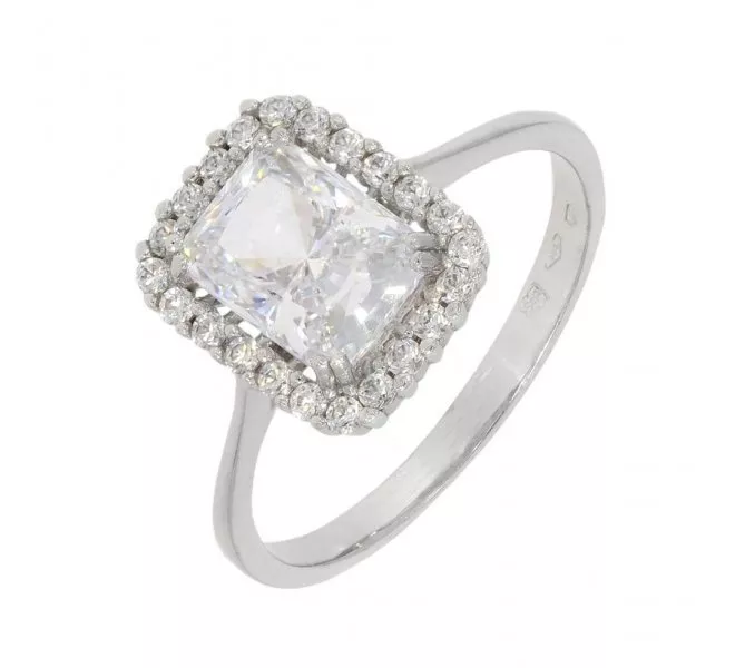 Prsteň z bieleho zlata 2061