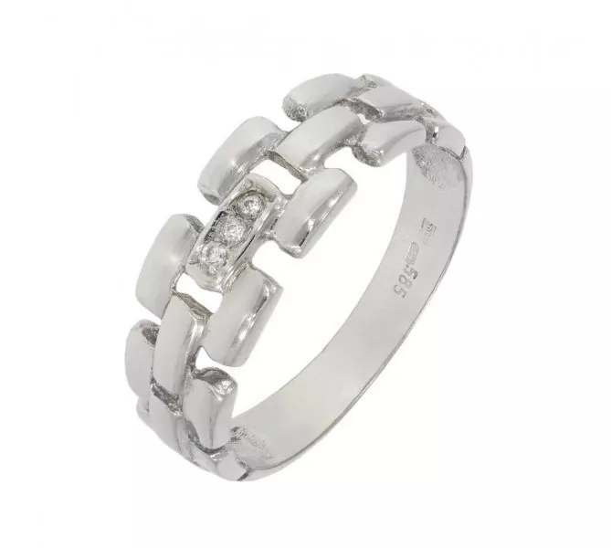 Prsteň z bieleho zlata 2082