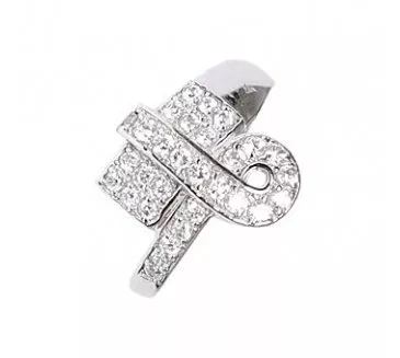 Prsteň z bieleho zlata 687