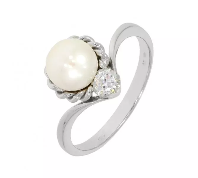 Prsteň z bieleho zlata 2129