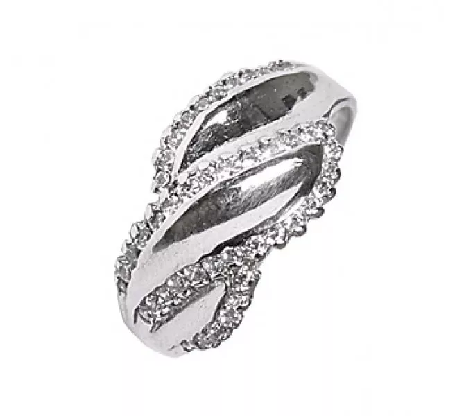 Prsteň z bieleho zlata 741