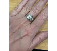 Prsteň z bieleho zlata 586