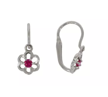 Detské náušnice z bieleho zlata 318