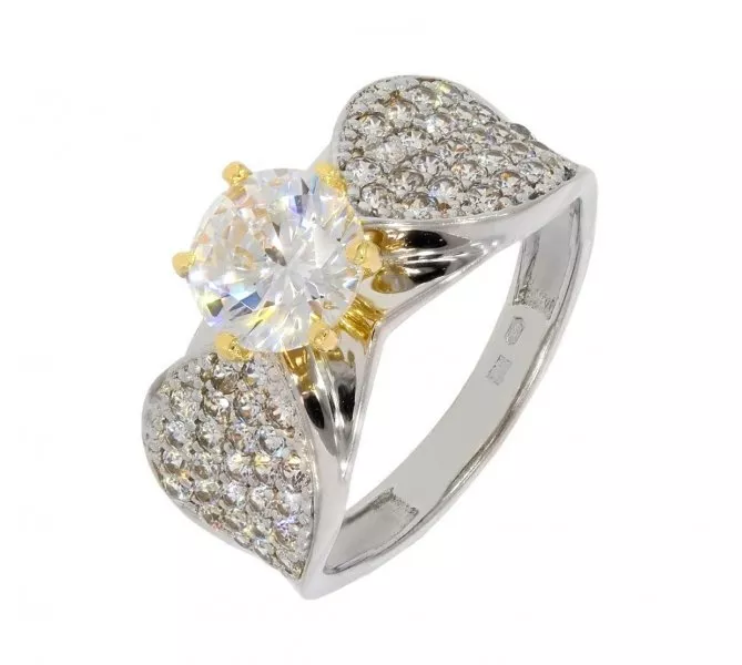 Prsteň z bieleho zlata 2076