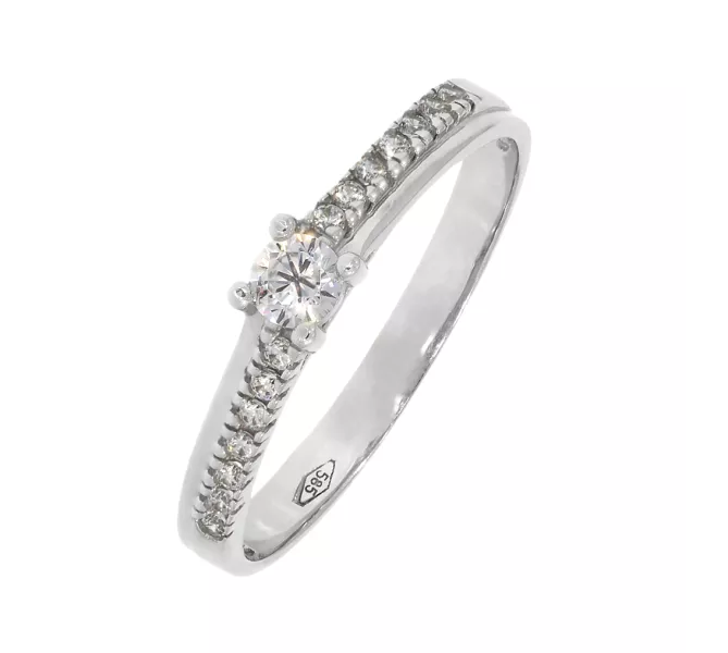 Prsteň z bieleho zlata 2433