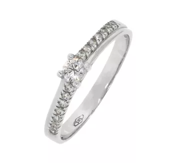 Prsteň z bieleho zlata 2433