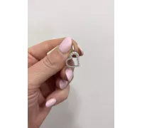 Prívesok srdiečko so zirkónmi z bieleho zlata 092