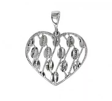 Prívesok srdiečko z bieleho zlata 119