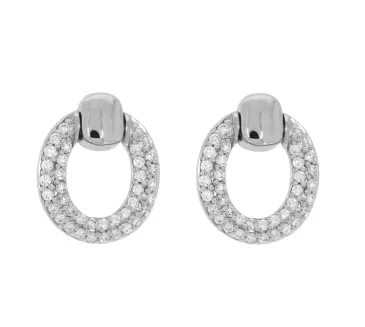Diamantové náušnice z bieleho zlata 041