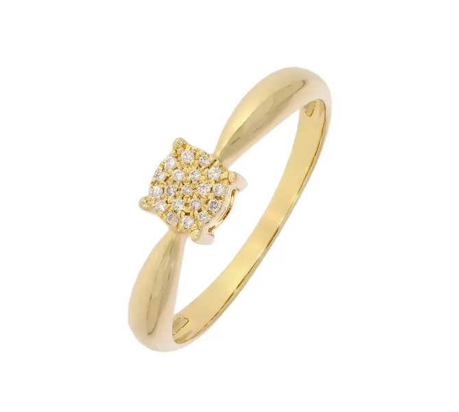 Diamantový zlatý prsteň 124