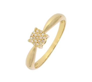 Diamantový zlatý prsteň 124