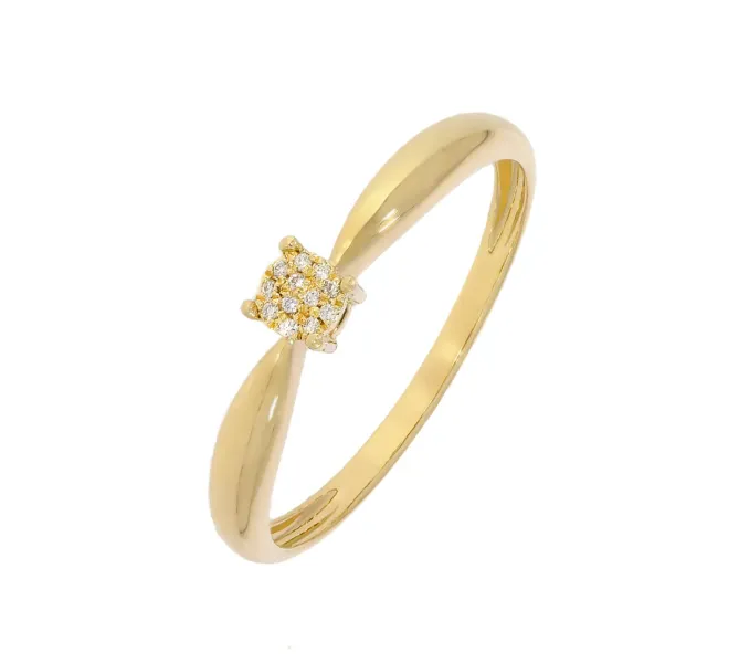 Diamantový zlatý prsteň 125