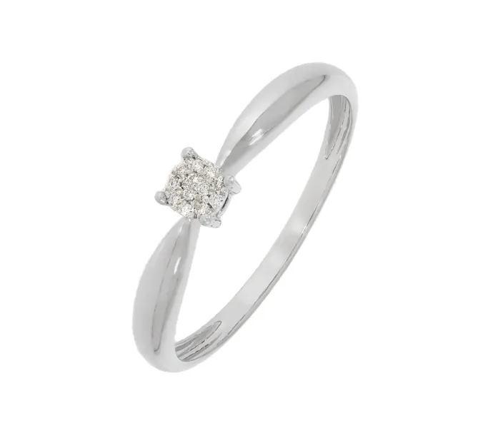 Diamantový prsteň z bieleho zlata 128