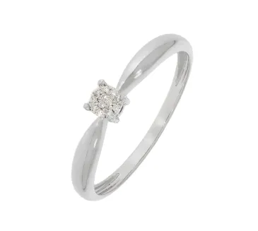 Diamantový prsteň z bieleho zlata 128