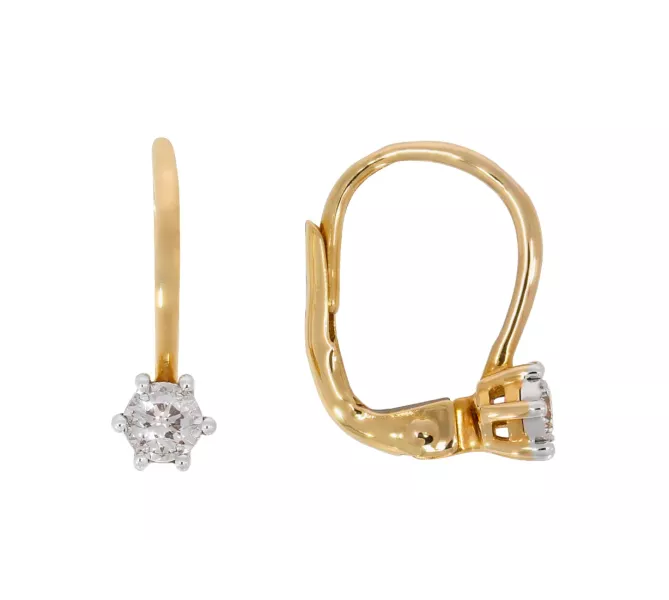 Diamantové zlaté náušnice 021