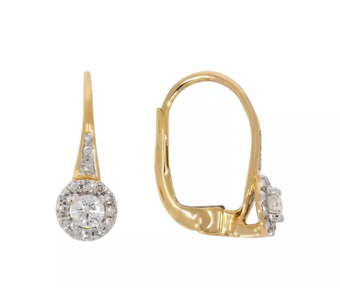 Diamantové zlaté náušnice 019