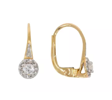 Diamantové zlaté náušnice 019