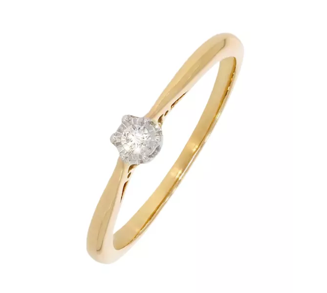 Diamantový zlatý prsteň 087