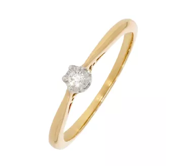 Diamantový zlatý prsteň 087