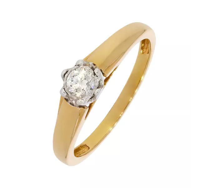 Diamantový zlatý prsteň 093
