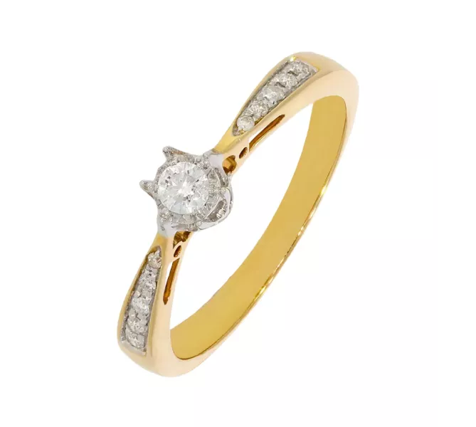 Diamantový zlatý prsteň 094