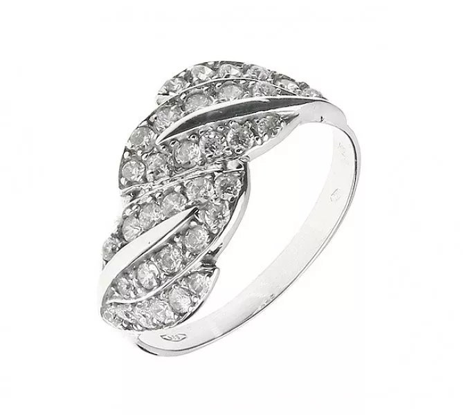Prsteň z bieleho zlata 355