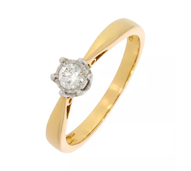 Diamantový zlatý prsteň 095