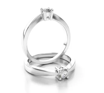 Diamantový prsteň z bieleho zlata 077