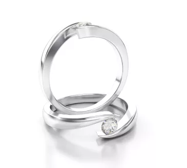Diamantový prsteň z bieleho zlata 079