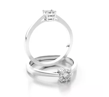 Diamantový prsteň z bieleho zlata 080