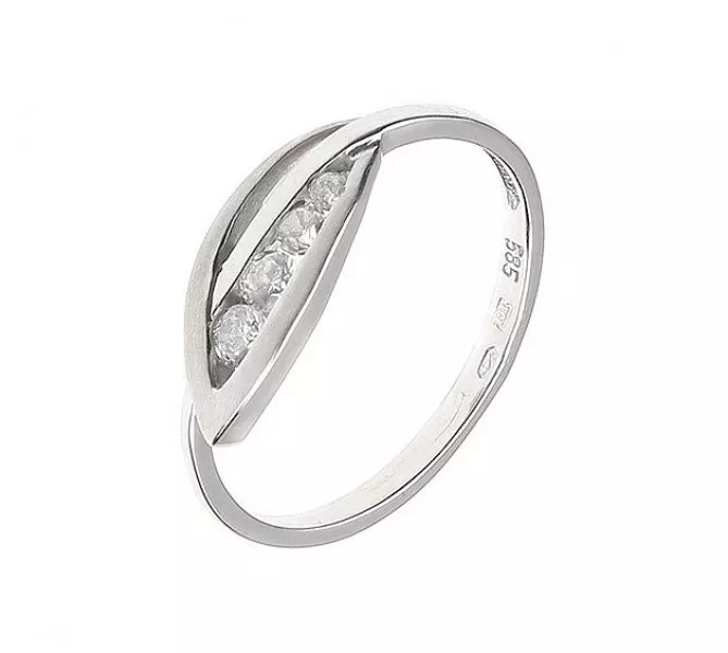 Prsteň z bieleho zlata 2077